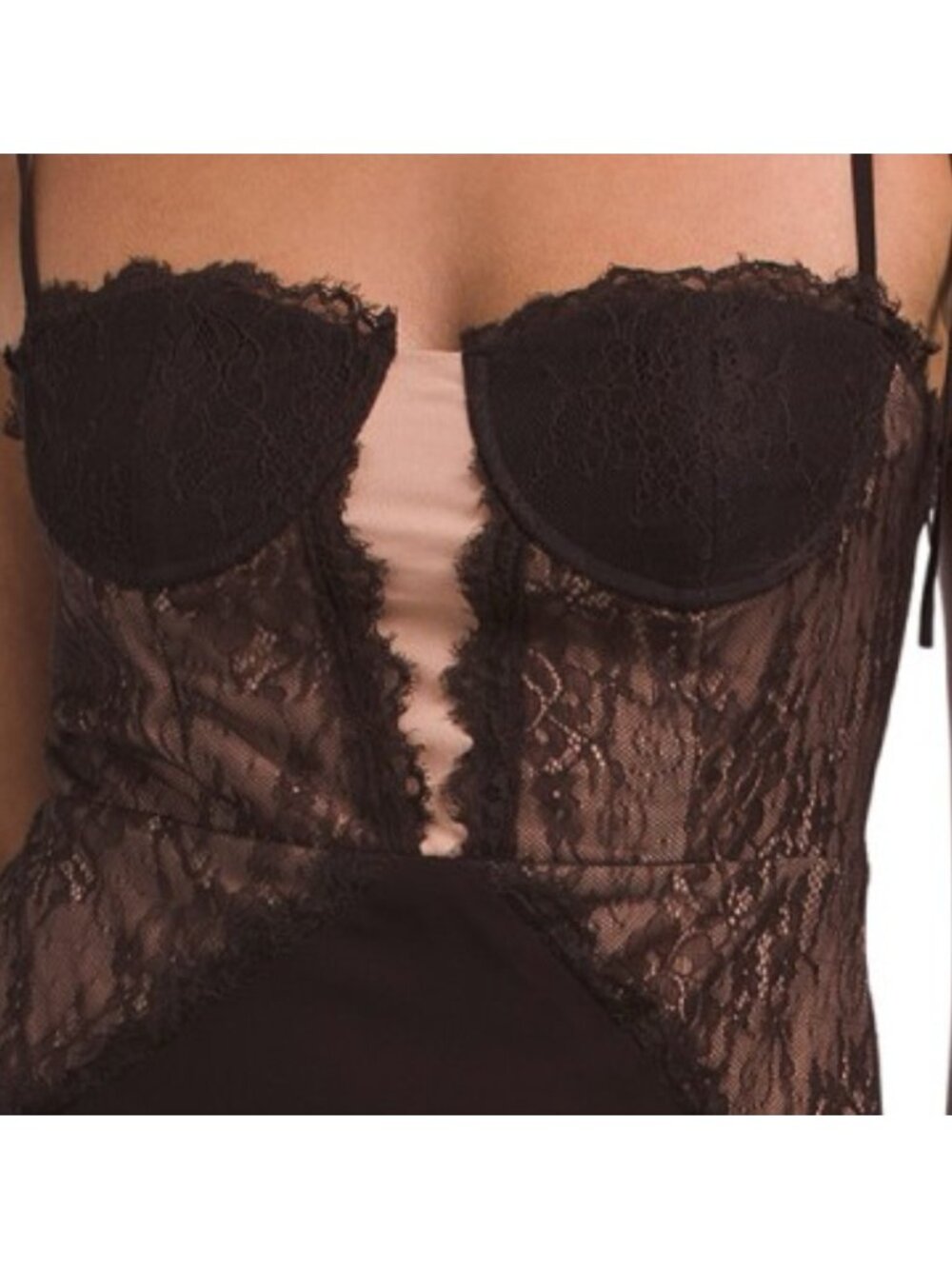 ENDLESS ROSE Lace See Through Midi Dress - Picture 3 of 5